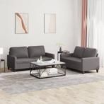 vidaXL 2-delige Loungeset met kussens kunstleer grijs, Huis en Inrichting, Banken | Bankstellen, Verzenden, 150 tot 200 cm, Nieuw