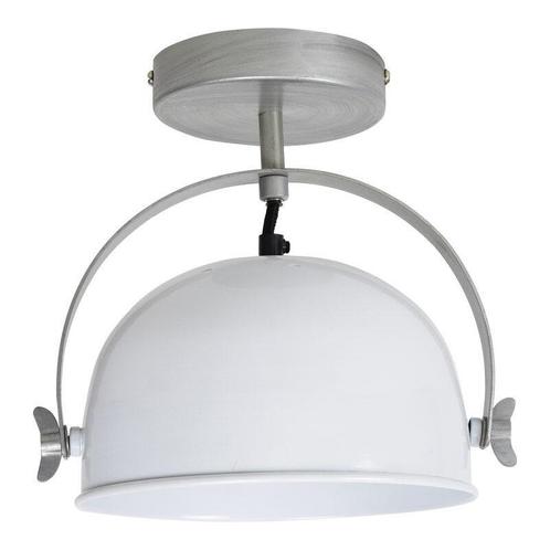 Witte, industriële plafonnière Felino, Huis en Inrichting, Lampen | Plafondlampen, Nieuw, Metaal, Ophalen of Verzenden