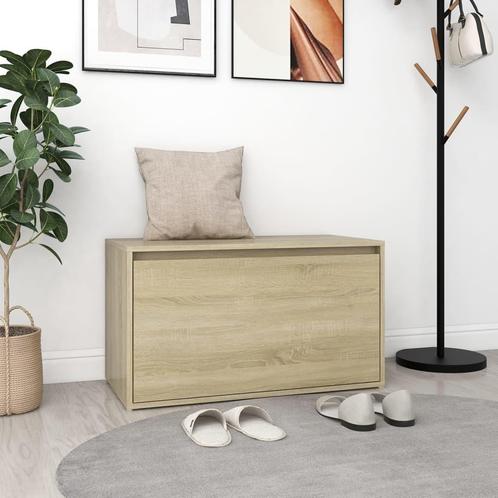 vidaXL Halbank 80x40x45 cm bewerkt hout sonoma eikenkleurig, Huis en Inrichting, Banken | Voetenbanken en Poefen, Nieuw, Verzenden