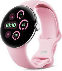 Google Pixel Watch 3 41 mm gepolijst zilver op sportbandje, Telecommunicatie, Overige Telecommunicatie, Zo goed als nieuw, Verzenden