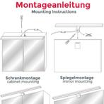 B.K.Licht - LED Spiegellamp - zwart - badkamerlamp -, Huis en Inrichting, Ophalen of Verzenden, Nieuw
