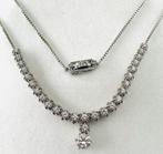 Halsketting - 18 karaat Witgoud Diamant (Natuurlijk), Nieuw