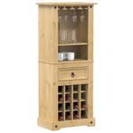 vidaXL Wijnrek Corona 56x35x134,5 cm massief grenenhout, Huis en Inrichting, Woonaccessoires | Wijnrekken, Verzenden, Nieuw