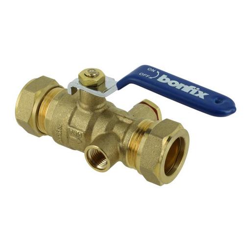 Bonfix knel-kogelstopkraan 12x12 met aftapgelegenheid, Doe-het-zelf en Verbouw, Sanitair, Ophalen of Verzenden