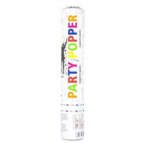 Wittepapieren confetti kanon 28 cm - Confetti, Hobby en Vrije tijd, Feestartikelen, Ophalen of Verzenden