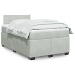 vidaXL Boxspring met matras fluweel lichtgrijs 120x190 cm, Huis en Inrichting, Slaapkamer | Bedden, Verzenden, Nieuw, 190 cm of minder