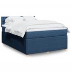 vidaXL Boxspring met matras stof blauw 140x200 cm, Huis en Inrichting, Slaapkamer | Bedden, 140 cm, 200 cm, Stof, Verzenden