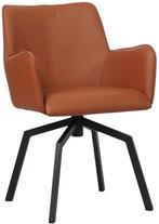 Cognac leren  draaibare eetkamerstoel - Toledo Leer Natur (c, Huis en Inrichting, Stoelen, Overige kleuren, Nieuw, Leer, Ophalen of Verzenden