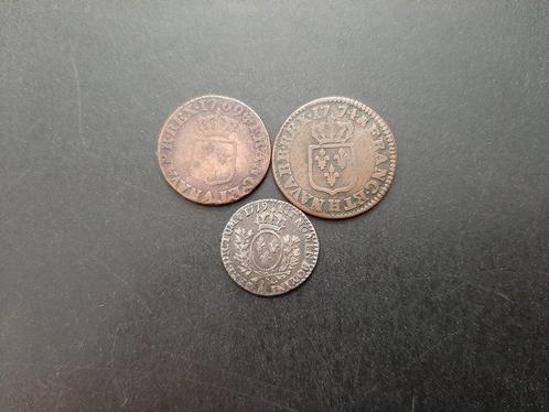 Frankrijk. Lot de 3 monnaies royales (Liard 1769-A, Liard, Postzegels en Munten, Munten | Europa | Euromunten