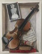Willie Manders - Viool met foto Man Ray “Trompe l’oeil”, Antiek en Kunst