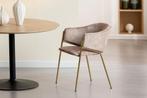 Design Stoel NOBLESSE champagne beige fluweel goud, Huis en Inrichting, Stoelen, Ophalen of Verzenden, Nieuw
