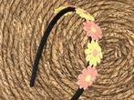 Diadeem - haarband - madeliefjes geel/roze - bloemen - bloem, Nieuw, Ophalen of Verzenden