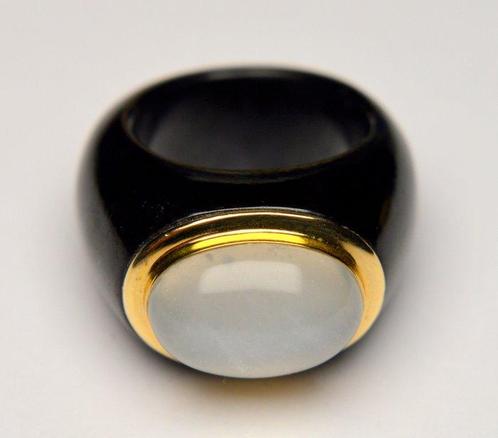 Zonder Minimumprijs - Ring - 14 karaat Geel goud - Onyx -, Sieraden, Tassen en Uiterlijk, Ringen