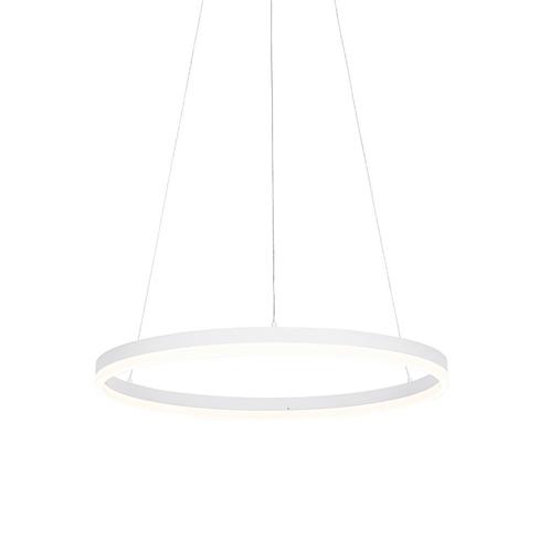 Design hanglamp wit 60 cm incl. LED 3-staps dimbaar - Anello, Huis en Inrichting, Lampen | Hanglampen, Nieuw, 75 cm of meer