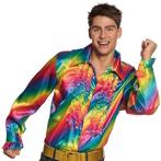 Disco blouse regenboog, Verzenden, Nieuw, Feestartikel