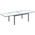 TRUUSK Tuintafel Eettafel Met Gehard Glazen Blad 160-210 Cm, Verzenden, Nieuw