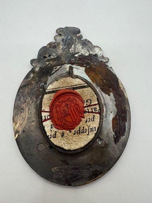 Reliekhouder - Metaal, Gouden cartouche - 20e eeuw - Uit, Antiek en Kunst, Kunst | Niet-Westerse kunst