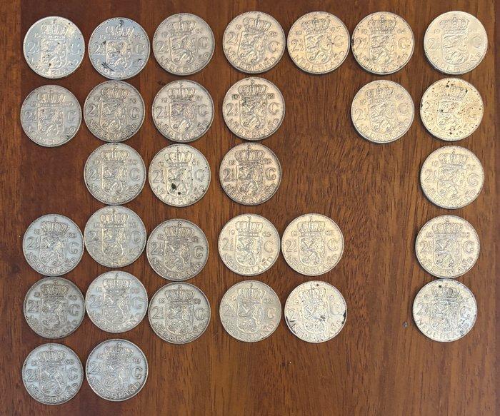 Nederland. 2 1/2 Gulden 1959/1982, 47 stuks (Zonder, Postzegels en Munten, Munten | Europa | Niet-Euromunten