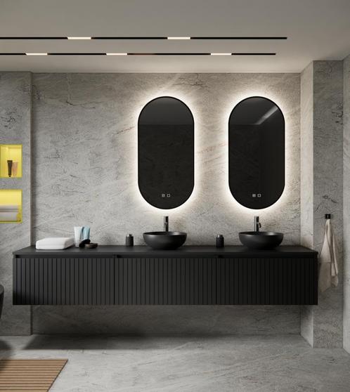 Badkamermeubelset BWS Linea | 240 cm | Mat Zwart, Doe-het-zelf en Verbouw, Sanitair, Bad, Nieuw, Ophalen of Verzenden