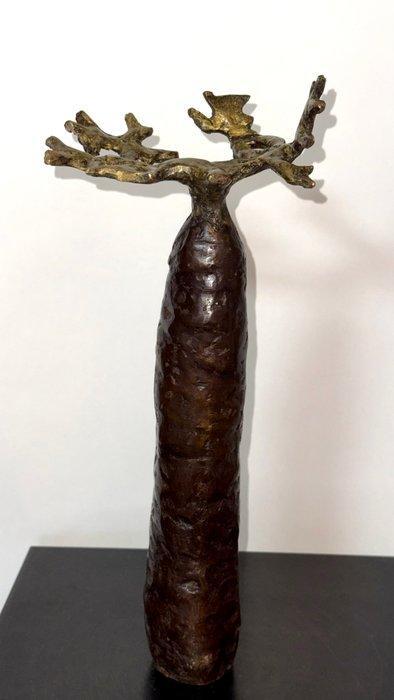 Abdoulaye Derme - sculptuur, Baobab stylisé en bronze patiné, Antiek en Kunst, Curiosa en Brocante