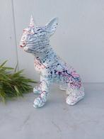 Beeld, sitting french bulldog with colorful finish - 43 cm -, Antiek en Kunst