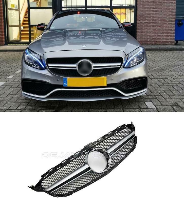 C63 AMG Look Bumper Grill voor Mercedes C Klasse W205 C205, Auto-onderdelen, Carrosserie en Plaatwerk, Nieuw, Mercedes-Benz, Voor