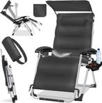 Tuinstoel - Ligstoel - Verstelbaar - Opvouwbaar - Antraciet, Tuin en Terras, Ligbedden, Verzenden, Zo goed als nieuw