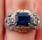Zonder Minimumprijs - Ring - 9 kt. Roségoud, Zilver Saffier, Nieuw