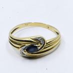Ring - 18 karaat Geel goud - 0.13ct. tw. Saffier - Diamant, Nieuw