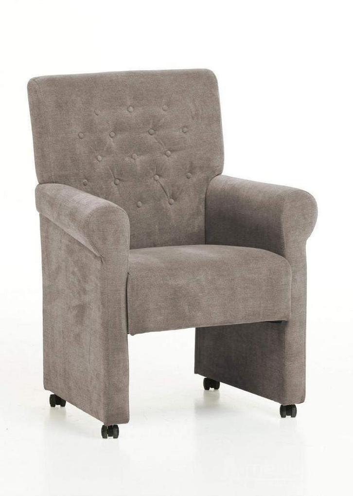 Eetkamerstoel Epe - eetkamerstoelen - Taupe, Huis en Inrichting, Stoelen, Nieuw, Stof