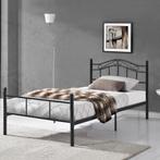 Metalen bedframe twijfelaar incl. bedbodem 120x200 cm zwart, Huis en Inrichting, Slaapkamer | Bedden, Nieuw, Verzenden