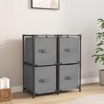 vidaXL Opbergkast met 4 stoffen manden 63x30x71 cm staal, Huis en Inrichting, Verzenden, Nieuw