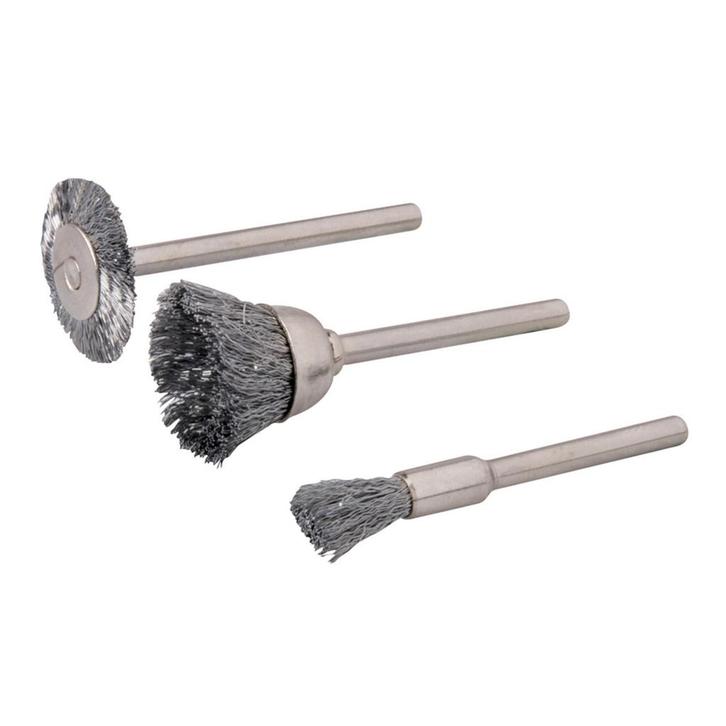 Silverline Staalborstel set - 3 delig - Ø 5, 15 en 20 mm..., Doe-het-zelf en Verbouw, Gereedschap | Slijpmachines, Nieuw, Ophalen of Verzenden