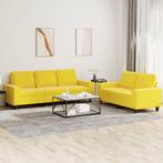 vidaXL 2-delige Loungeset stof lichtgeel, Verzenden, Nieuw, Vierpersoons of meer, Stof