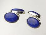 Zonder Minimumprijs - Manchetknopen Zilver Lapis lazuli, Sieraden, Tassen en Uiterlijk, Antieke sieraden