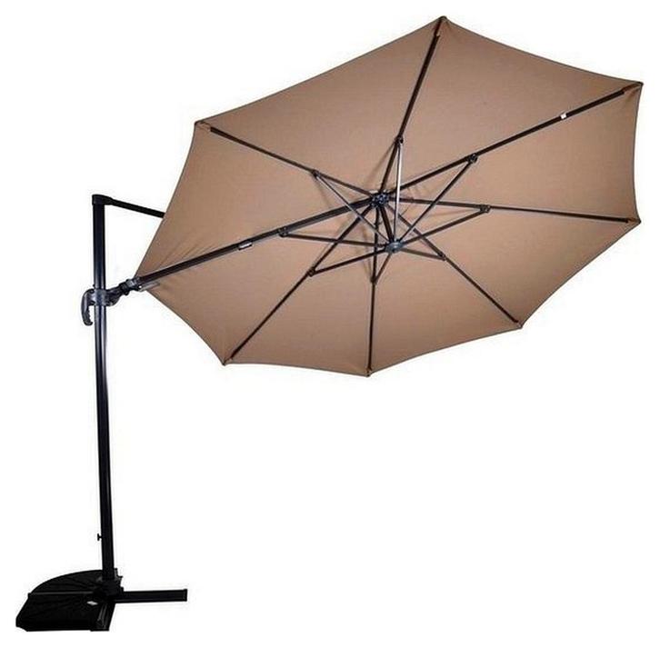 Zweefparasol VirgoFlex Taupe Ø350cm inclusief zware, Tuin en Terras, Parasols, Ophalen of Verzenden