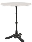 Bistrotafel marmer met gietijzeren voet 60 cm rond tafelblad