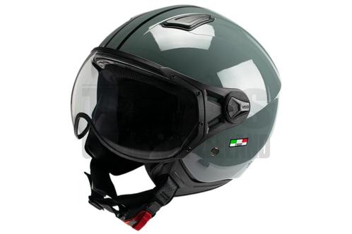 Helm Vito Jethelm Moda nardo gray glans grijs/zwart, Fietsen en Brommers, Brommerhelmen, Nieuw, Ophalen of Verzenden