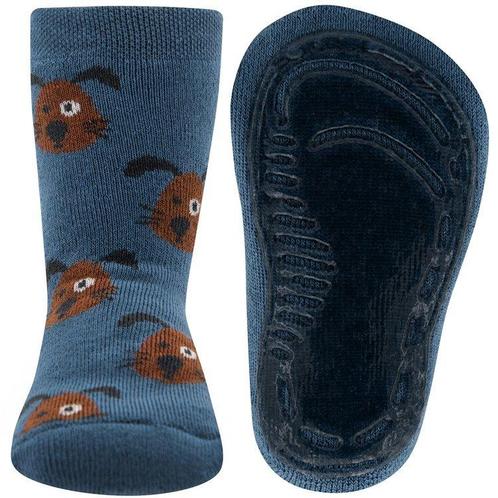 Antislipsok Jeansblauw met Grappige Bruine  Hondenhoofdjes -, Kinderen en Baby's, Babykleding | Schoentjes en Sokjes, Nieuw, Ophalen of Verzenden