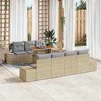 vidaXL Tuin Sofa Set met opslag 8 pcs Beige Poly riet, Verzenden, Nieuw, Rotan