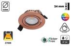 Inbouw LED Spot Koper | 5 Watt | Dimbaar | 2700K Warm Wit, Metaal of Aluminium, Nieuw, Ophalen of Verzenden, Koper, inbouw, led, spot, dimbaar, luxe, warm