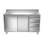 GGM Gastro | RVS werkkast PREMIUM - 1400x600mm - | ASK146R3A, Verzenden, Nieuw in verpakking, Meubilair