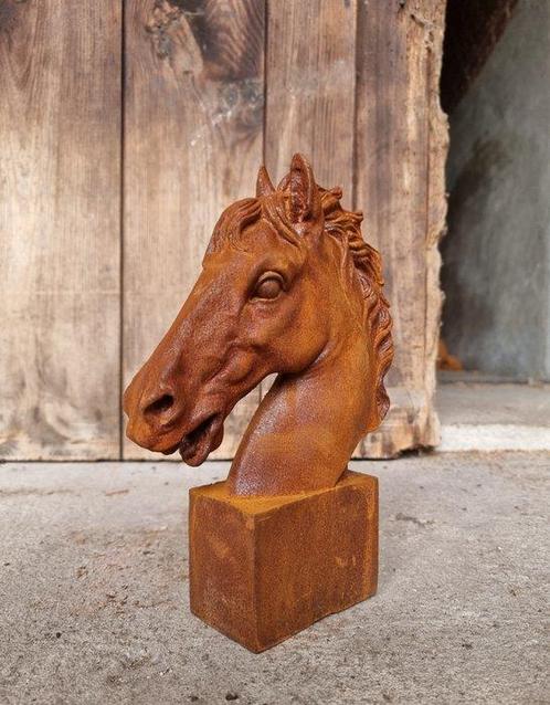 Beeldje - paardenhoofd - IJzer, Antiek en Kunst, Curiosa en Brocante