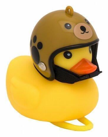 Badeend fietsverlichting / fietstoeter Bruine Beer helm, Fietsen en Brommers, Fietsaccessoires | Overige Fietsaccessoires, Nieuw