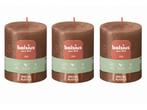 Veiling - Bolsius rustieke kaarsen bruin – set van 3 stuks, Nieuw