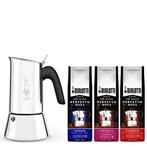 Bialetti Venus 2 kops + koffiepakket 3x250gr (percolator), Witgoed en Apparatuur, Koffiezetapparaten, Afneembaar waterreservoir