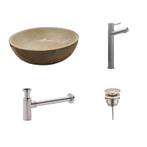 Sani Royal Natuurstenen Waskomset Beige Marmer, Nieuw