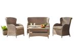 Stoel-Bank Loungeset Milano 4-zits Naturel & Bruin Wicker, Verzenden, Nieuw
