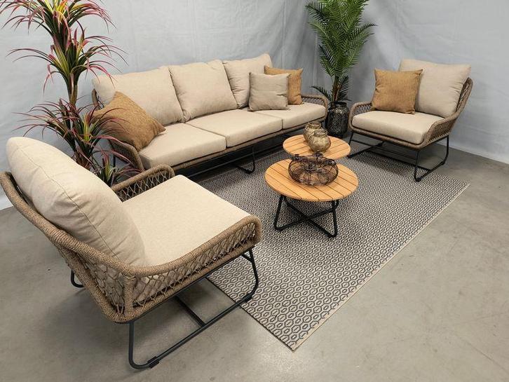 Te Velde tuinmeubelen rio lounge set met spalding tafel set, Tuin en Terras, Tuinsets en Loungesets, Loungeset, Nieuw, Wicker