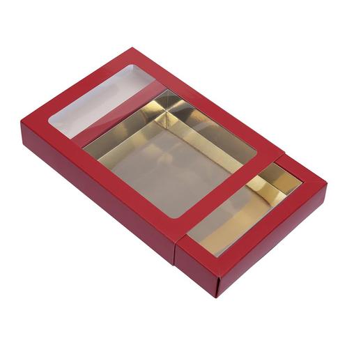 Chocoladeletterdoos GK7 Rood / Goud 26st, Hobby en Vrije tijd, Taarten en Cupcakes maken, Nieuw, Verzenden